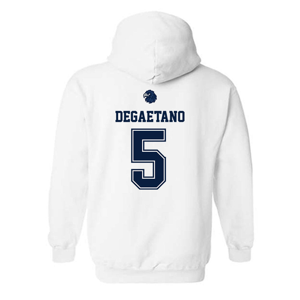 Monmouth - NCAA Women's Soccer : Kelly DeGaetano - White Replica Shersey Hooded Sweatshirt