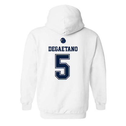 Monmouth - NCAA Women's Soccer : Kelly DeGaetano - White Replica Shersey Hooded Sweatshirt