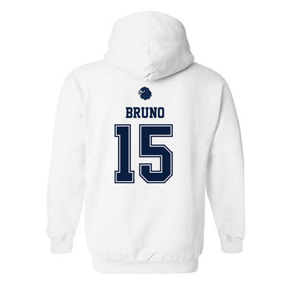 Monmouth - NCAA Women's Soccer : Lauren Bruno - White Replica Shersey Hooded Sweatshirt