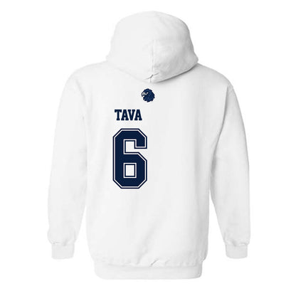 Monmouth - NCAA Women's Soccer : Marisa Tava - White Replica Shersey Hooded Sweatshirt