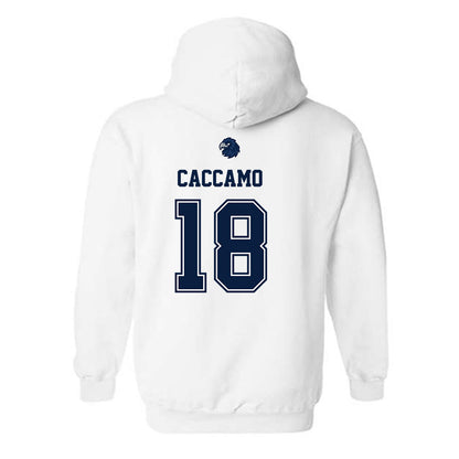 Monmouth - NCAA Women's Soccer : Julianna Caccamo - White Replica Shersey Hooded Sweatshirt