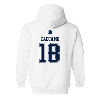 Monmouth - NCAA Women's Soccer : Julianna Caccamo - White Replica Shersey Hooded Sweatshirt