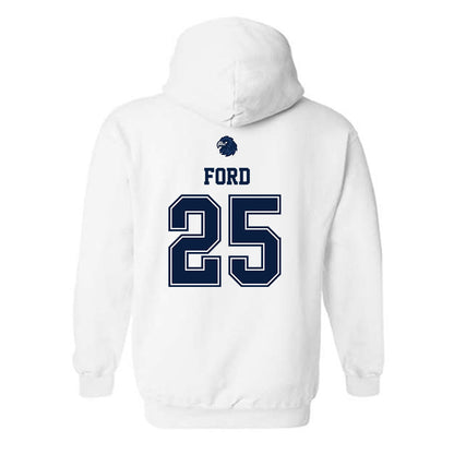 Monmouth - NCAA Women's Soccer : Clara Ford - White Replica Shersey Hooded Sweatshirt