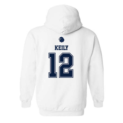 Monmouth - NCAA Women's Soccer : Arianna Keily - White Replica Shersey Hooded Sweatshirt