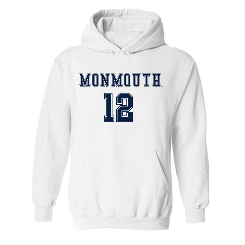 Monmouth - NCAA Women's Soccer : Arianna Keily - White Replica Shersey Hooded Sweatshirt