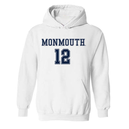 Monmouth - NCAA Women's Soccer : Arianna Keily - White Replica Shersey Hooded Sweatshirt