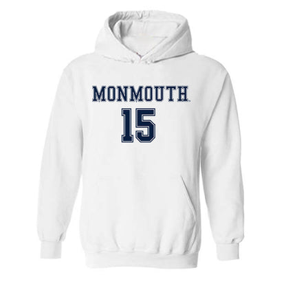 Monmouth - NCAA Women's Soccer : Lauren Bruno - White Replica Shersey Hooded Sweatshirt