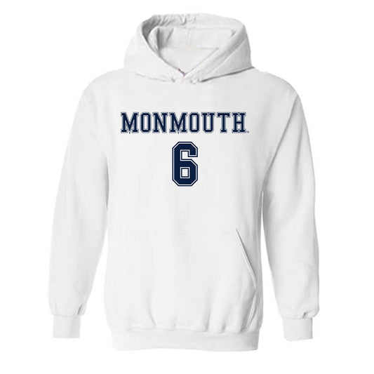 Monmouth - NCAA Women's Soccer : Marisa Tava - White Replica Shersey Hooded Sweatshirt