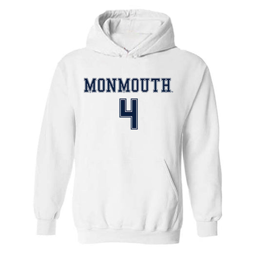 Monmouth - NCAA Women's Soccer : Liza Suydam - White Replica Shersey Hooded Sweatshirt