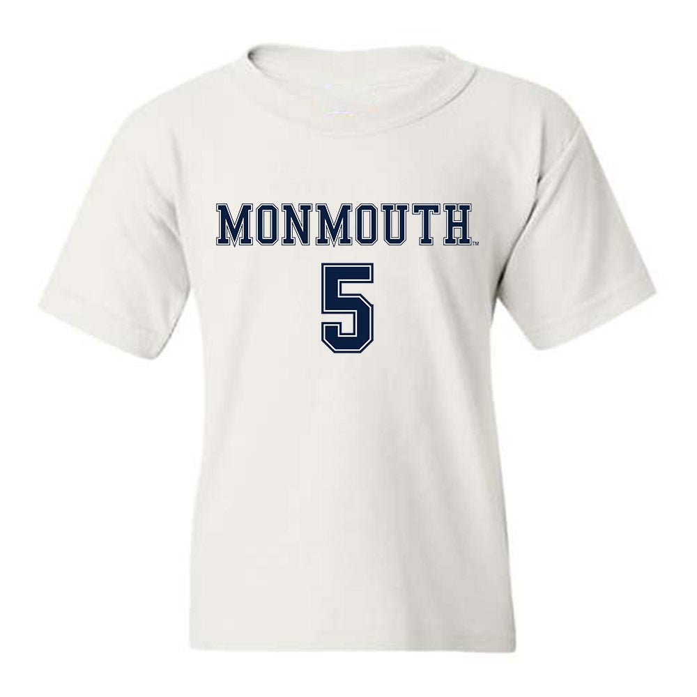 Monmouth - NCAA Women's Soccer : Kelly DeGaetano - White Replica Shersey Youth T-Shirt
