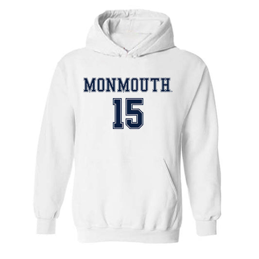 Monmouth - NCAA Women's Soccer : Lauren Bruno - White Replica Shersey Hooded Sweatshirt