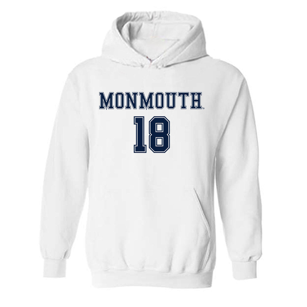 Monmouth - NCAA Women's Soccer : Julianna Caccamo - White Replica Shersey Hooded Sweatshirt