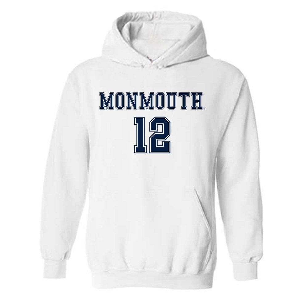 Monmouth - NCAA Women's Soccer : Arianna Keily - White Replica Shersey Hooded Sweatshirt