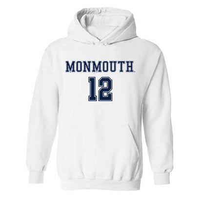 Monmouth - NCAA Women's Soccer : Arianna Keily - White Replica Shersey Hooded Sweatshirt