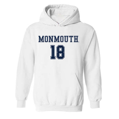 Monmouth - NCAA Women's Soccer : Julianna Caccamo - White Replica Shersey Hooded Sweatshirt