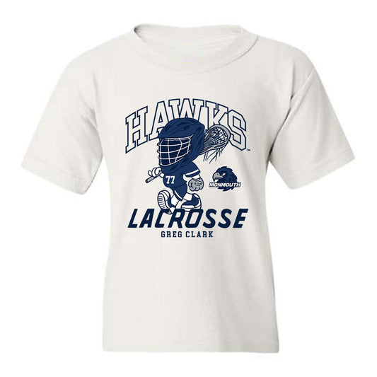 Monmouth - NCAA Men's Lacrosse : Greg Clark - White Fashion Youth T-Shirt