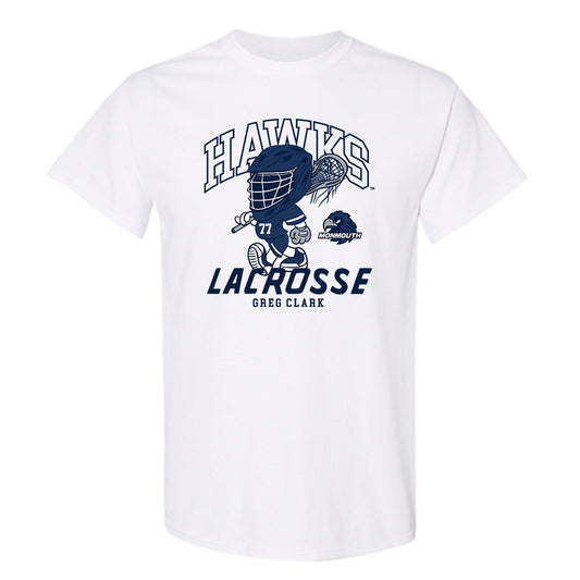 Monmouth - NCAA Men's Lacrosse : Greg Clark -  White Fashion Short Sleeve T-Shirt