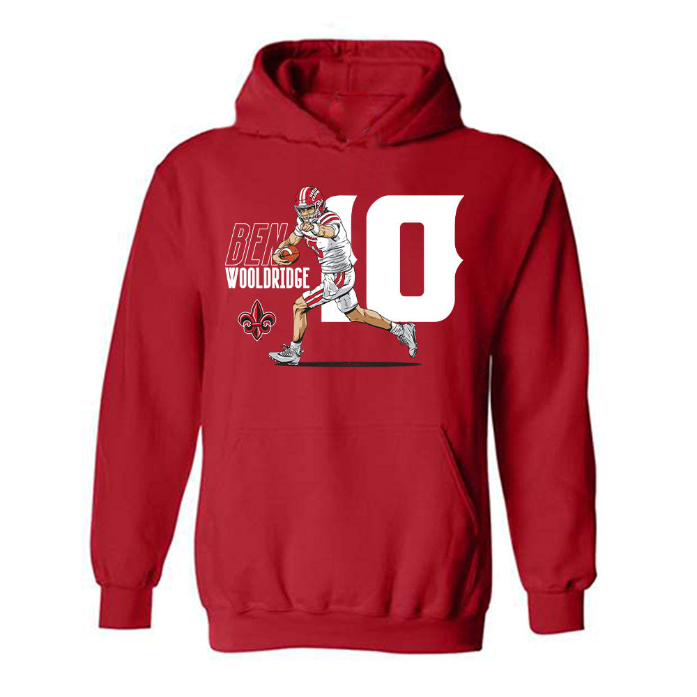 Louisiana - NCAA Football : Ben Wooldridge - Caricature Hooded Sweatshirt