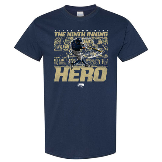 Oral Roberts - NCAA Baseball : Blaze Brothers - Ninth Inning Hero Short Sleeve T-Shirt