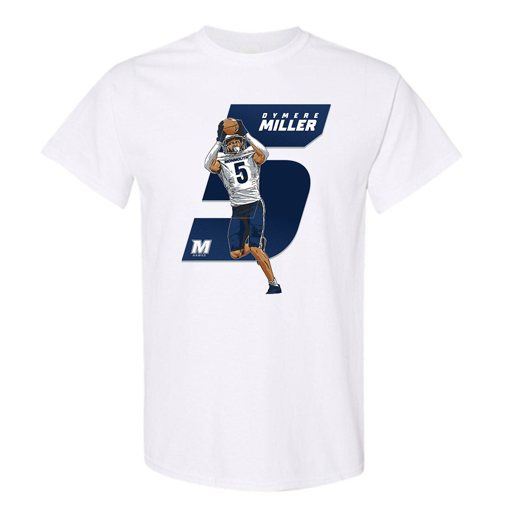 Monmouth - NCAA Football : Dymere Miller - Caricature Short Sleeve T-Shirt