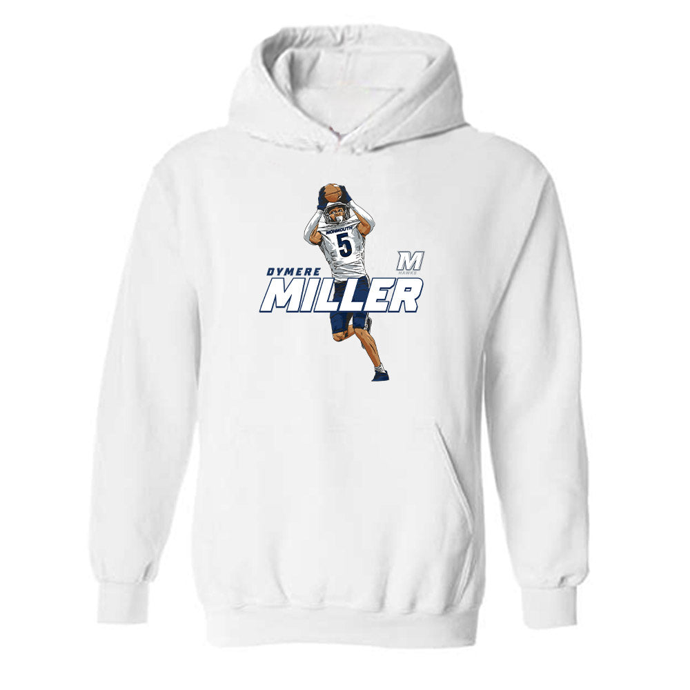 Monmouth - NCAA Football : Dymere Miller - Caricature Hooded Sweatshirt