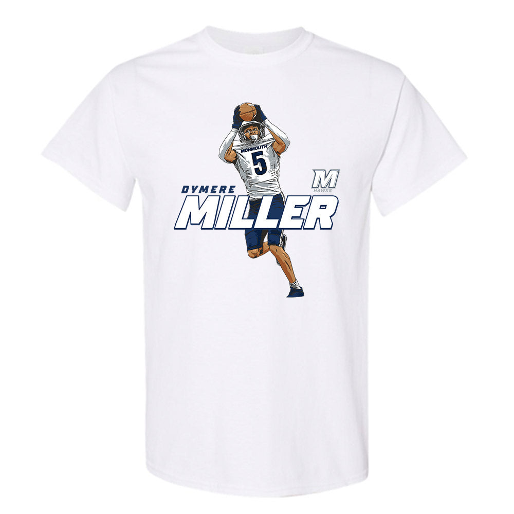 Monmouth - NCAA Football : Dymere Miller - Caricature Short Sleeve T-Shirt