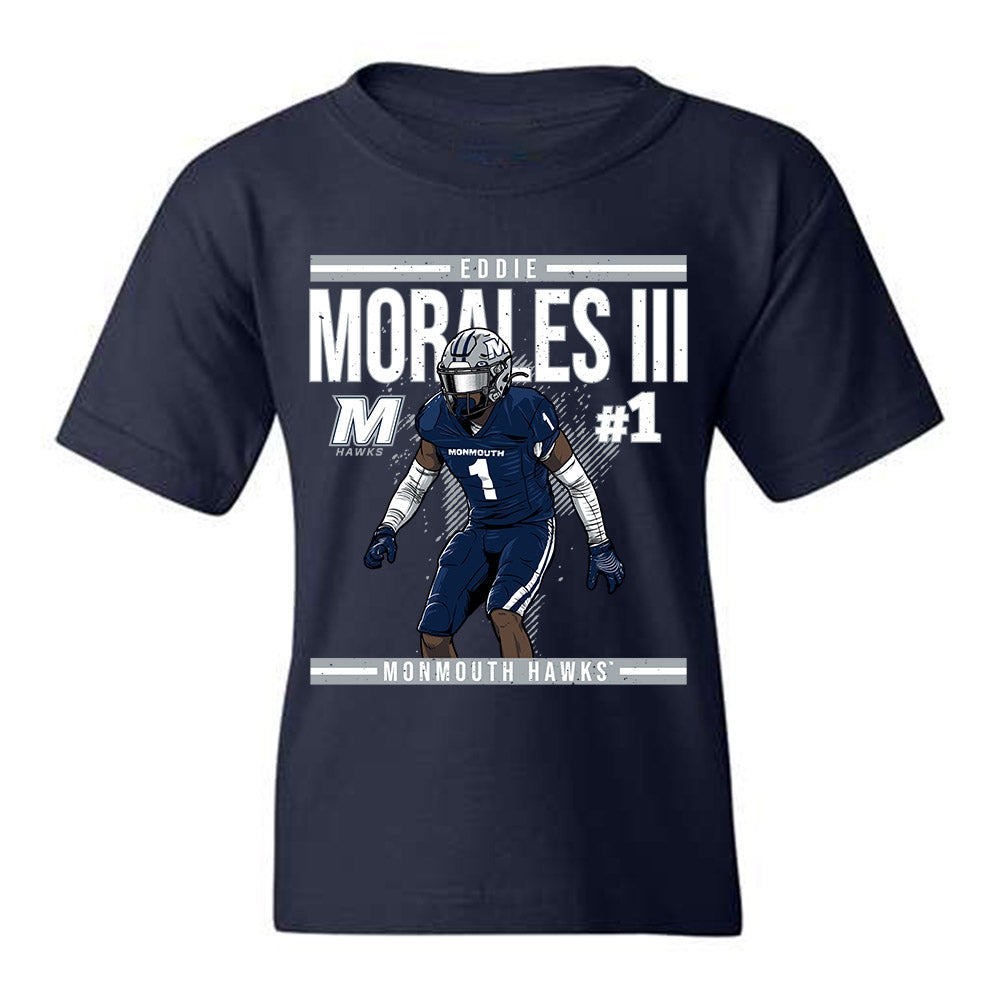 Monmouth - NCAA Football : Edwin Morales III - Caricature Youth T-Shirt