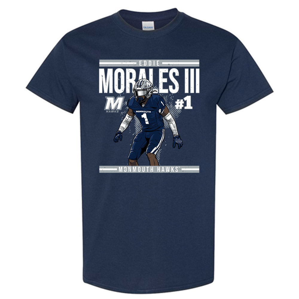 Monmouth - NCAA Football : Edwin Morales III - Caricature Short Sleeve T-Shirt