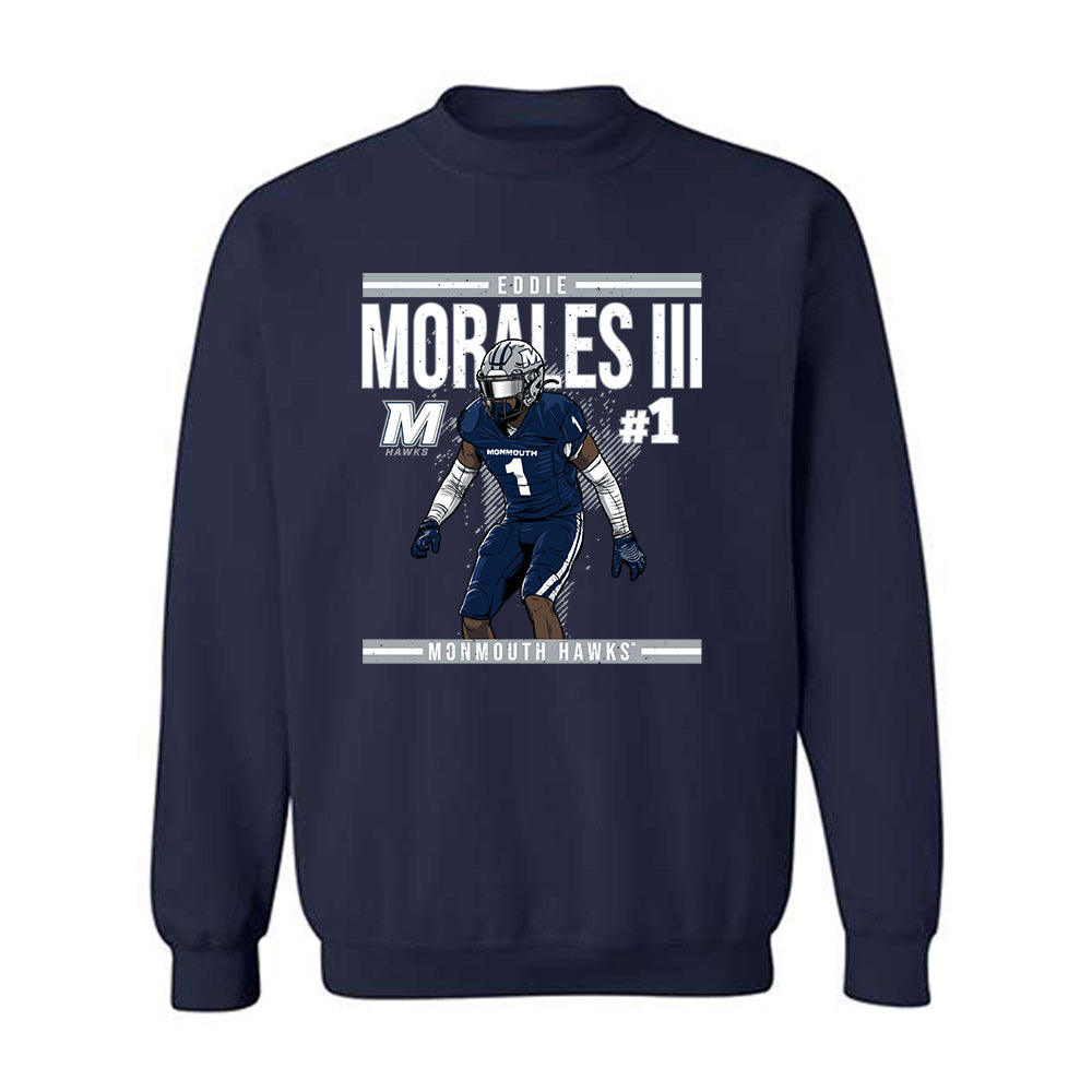 Monmouth - NCAA Football : Edwin Morales III - Caricature Sweatshirt