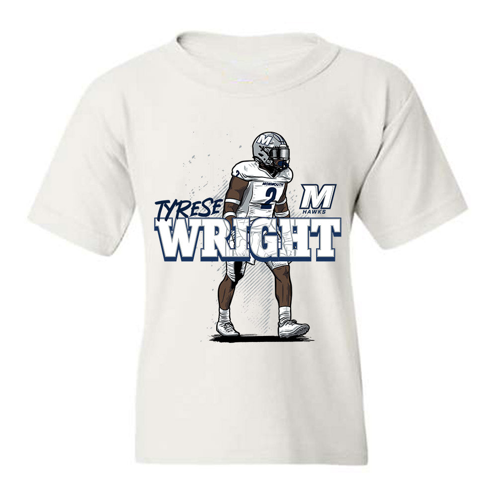 Monmouth - NCAA Football : Tyrese Wright - Caricature Youth T-Shirt