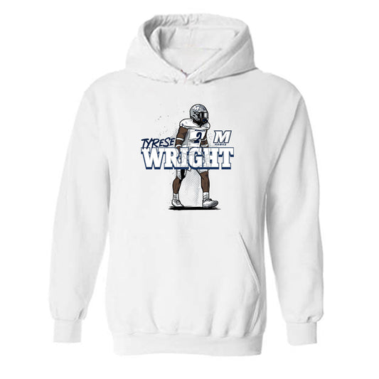 Monmouth - NCAA Football : Tyrese Wright - Caricature Hooded Sweatshirt