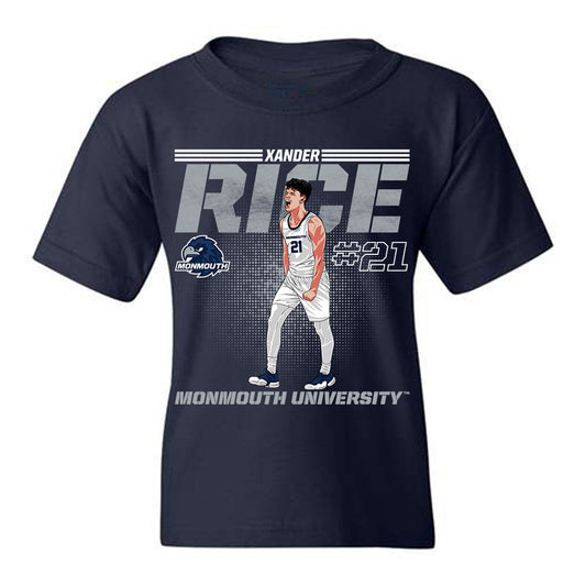 Monmouth - NCAA Men's Basketball : Alexander Rice - Caricature Youth T-Shirt