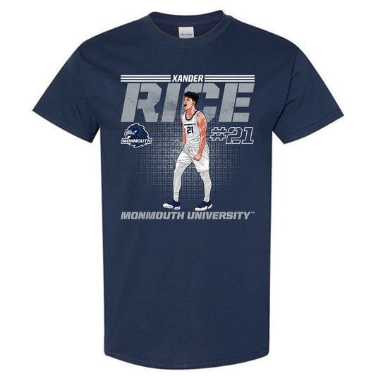 Monmouth - NCAA Men's Basketball : Alexander Rice - Caricature Short Sleeve T-Shirt