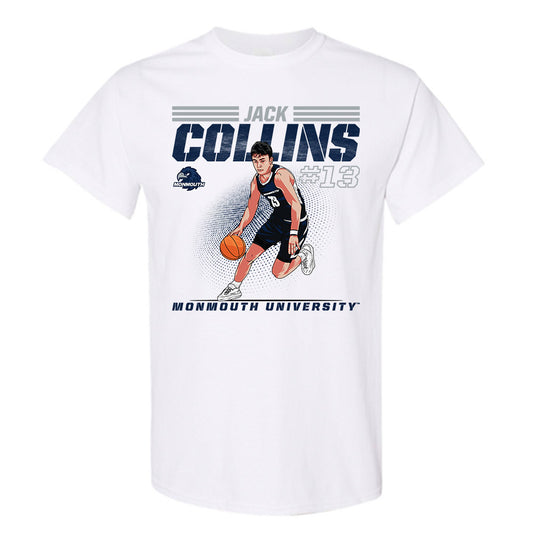 Monmouth - NCAA Men's Basketball : Jack Collins - Caricature Short Sleeve T-Shirt