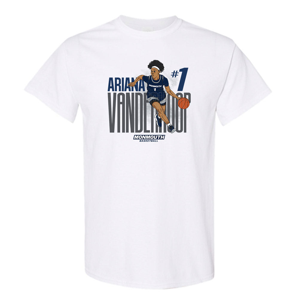 Monmouth - NCAA Women's Basketball : Ariana Vanderhoop - T-Shirt Individual Caricature