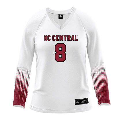 NCCU - NCAA Women's Volleyball : Arabella Dearinger - Volleyball Jersey White