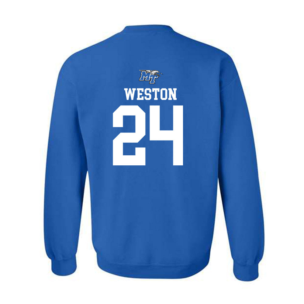MTSU - NCAA Men's Basketball : Cam Weston - Crewneck Sweatshirt Replica Shersey