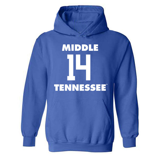 MTSU - NCAA Mens Basketball : JalenJordan - Hooded Sweatshirt Replica Shersey