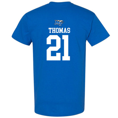 MTSU - NCAA Women's Soccer : Delaney Thomas - Royal Replica Shersey Short Sleeve T-Shirt
