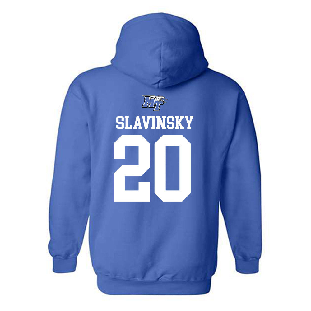MTSU - NCAA Women's Soccer : Elizabeth Slavinsky - Royal Replica Shersey Hooded Sweatshirt