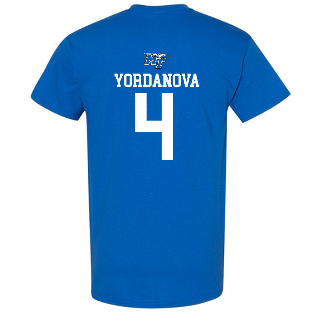 MTSU - NCAA Women's Soccer : Yana Yordanova - Royal Replica Shersey Short Sleeve T-Shirt