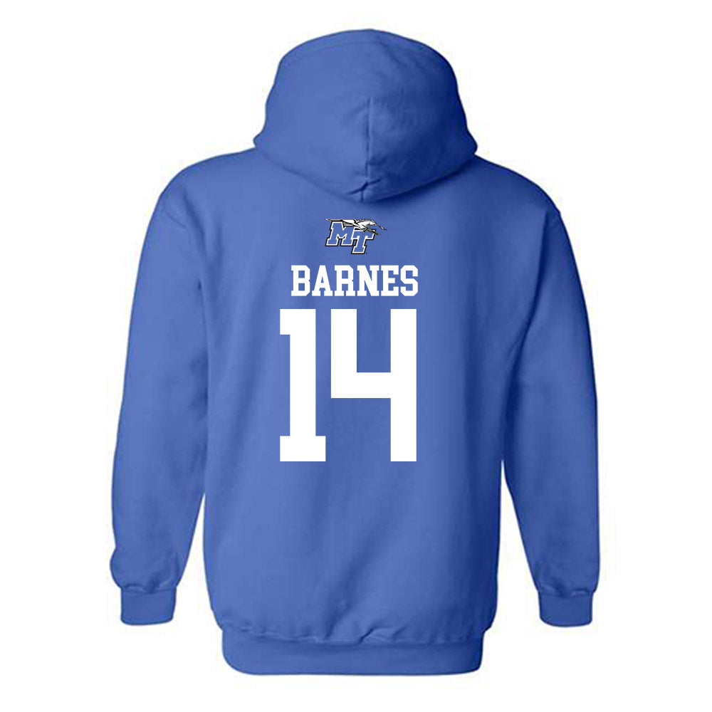 MTSU - NCAA Women's Soccer : Dylan Barnes - Royal Replica Shersey Hooded Sweatshirt