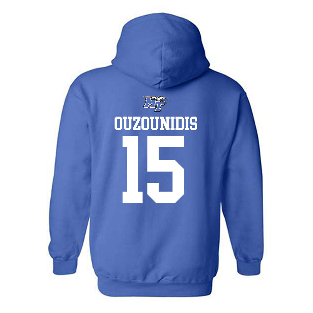 MTSU - NCAA Women's Soccer : Olivia Ouzounidis - Royal Replica Shersey Hooded Sweatshirt