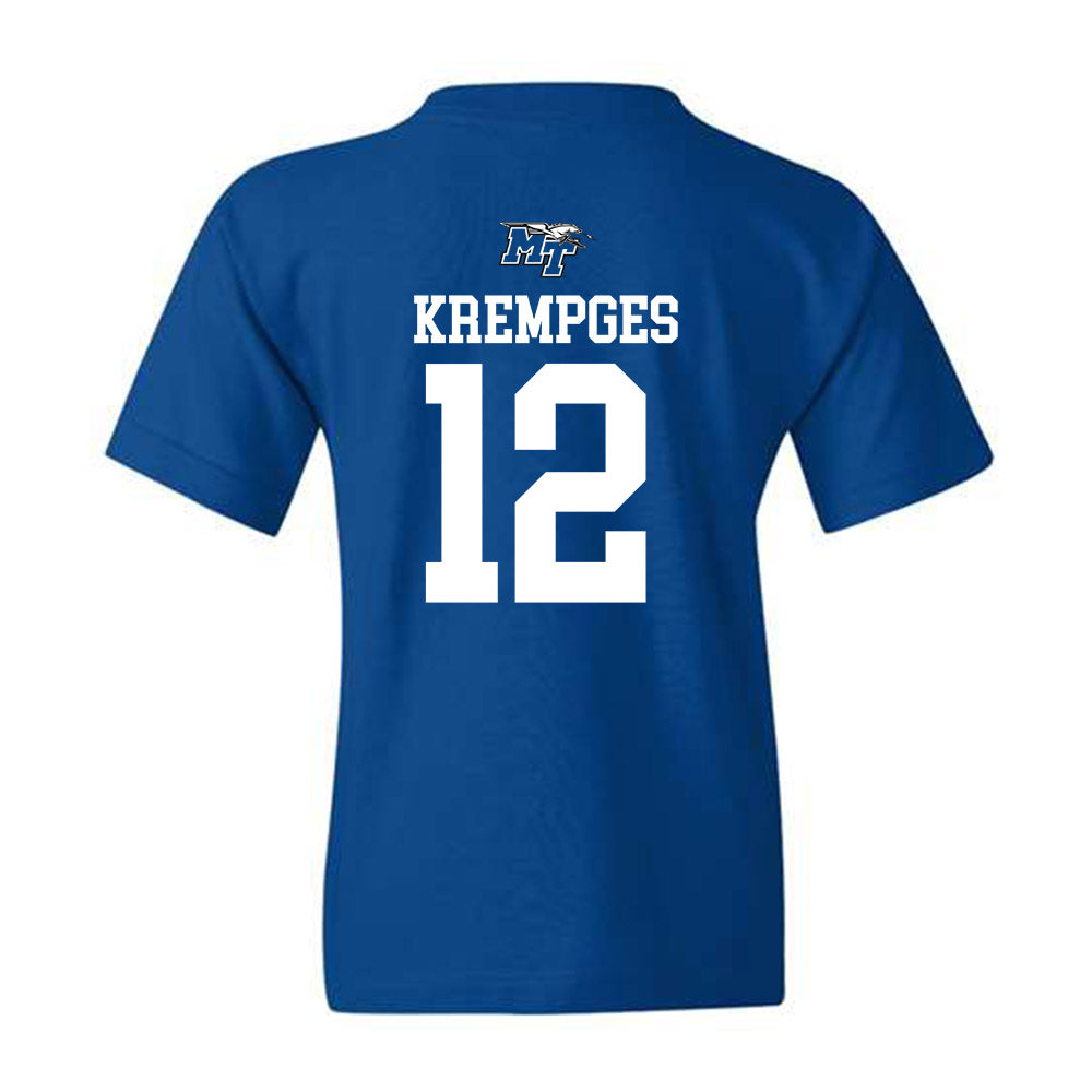 MTSU - NCAA Women's Soccer : Kadence Krempges - Royal Replica Shersey Youth T-Shirt