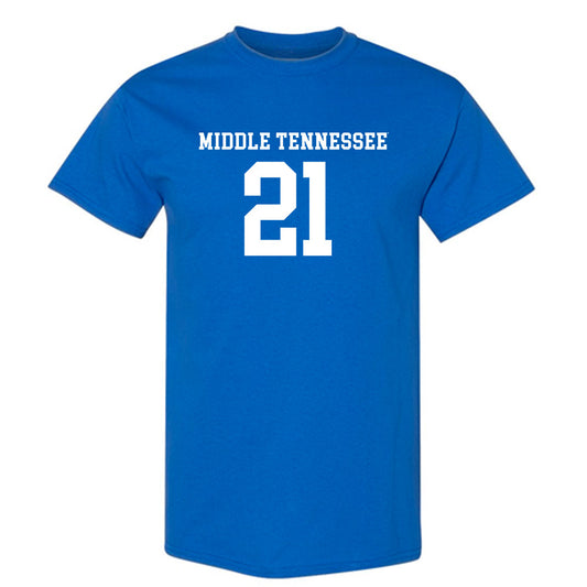 MTSU - NCAA Women's Soccer : Delaney Thomas - Royal Replica Shersey Short Sleeve T-Shirt