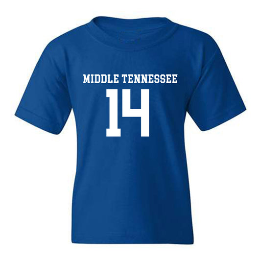 MTSU - NCAA Women's Soccer : Dylan Barnes - Royal Replica Shersey Youth T-Shirt