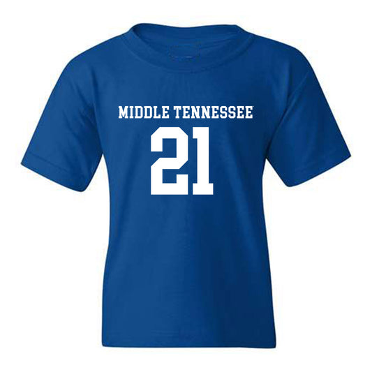 MTSU - NCAA Women's Soccer : Delaney Thomas - Royal Replica Shersey Youth T-Shirt