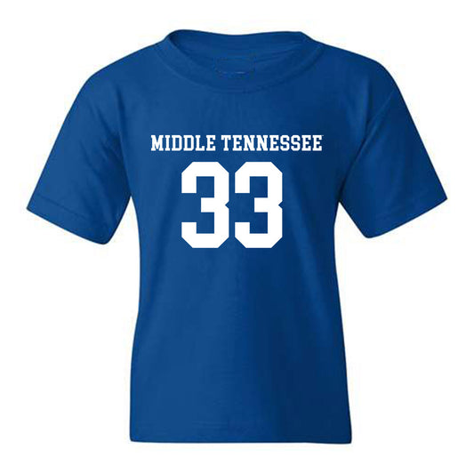 MTSU - NCAA Women's Soccer : Lauren Spaanstra - Royal Replica Shersey Youth T-Shirt