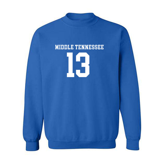 MTSU - NCAA Women's Soccer : Presley Morales - Royal Replica Shersey Sweatshirt