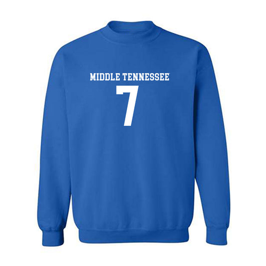 MTSU - NCAA Women's Soccer : Taijah Fraser - Royal Replica Shersey Sweatshirt